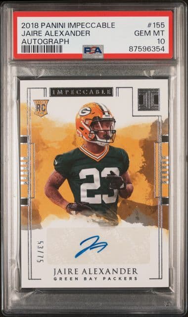 Jaire Alexander Panini Impeccable #155 Autograph-Emerald