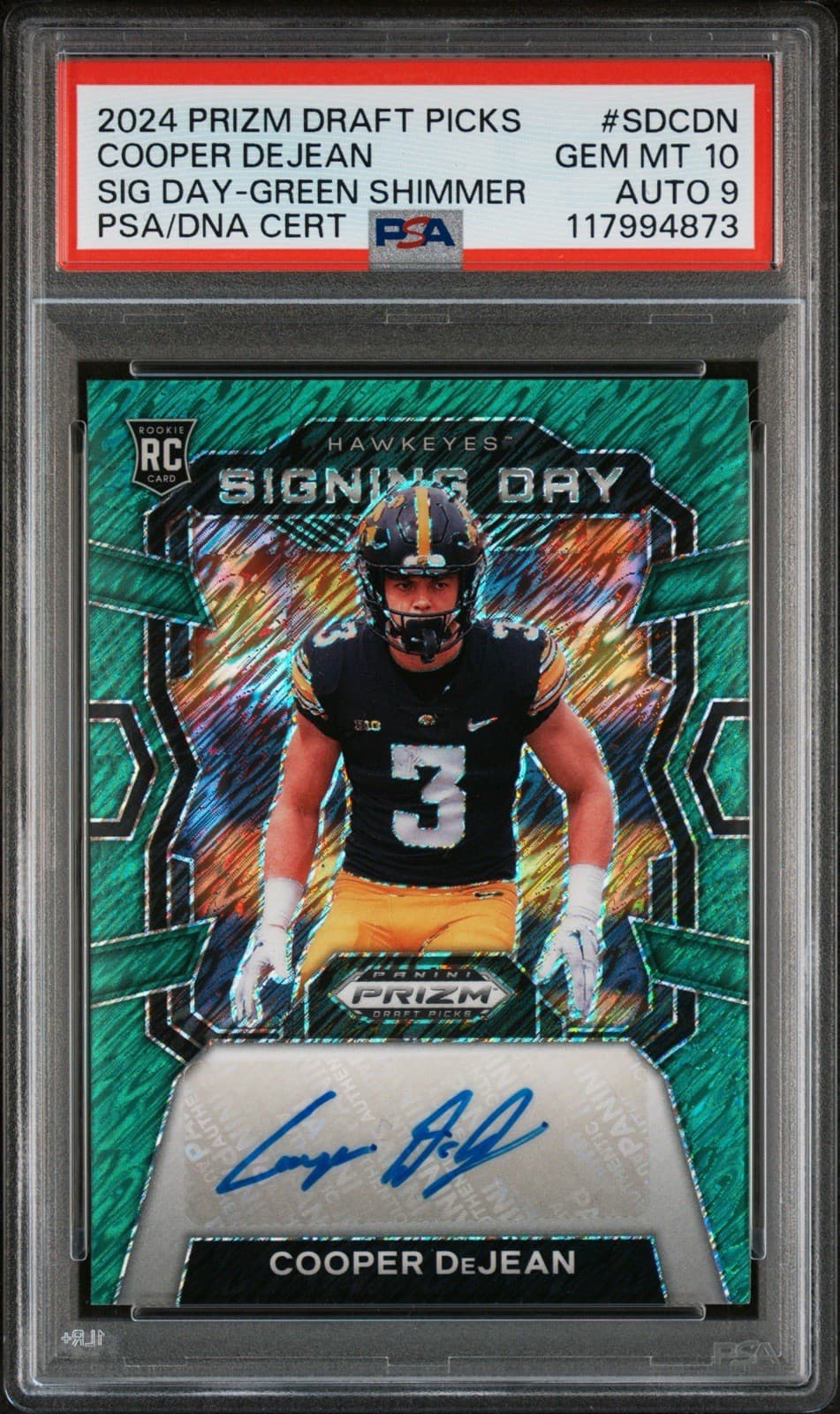 Cooper DeJean Panini Prizm Draft Picks Signing Day #SDCDN Green Shimmer