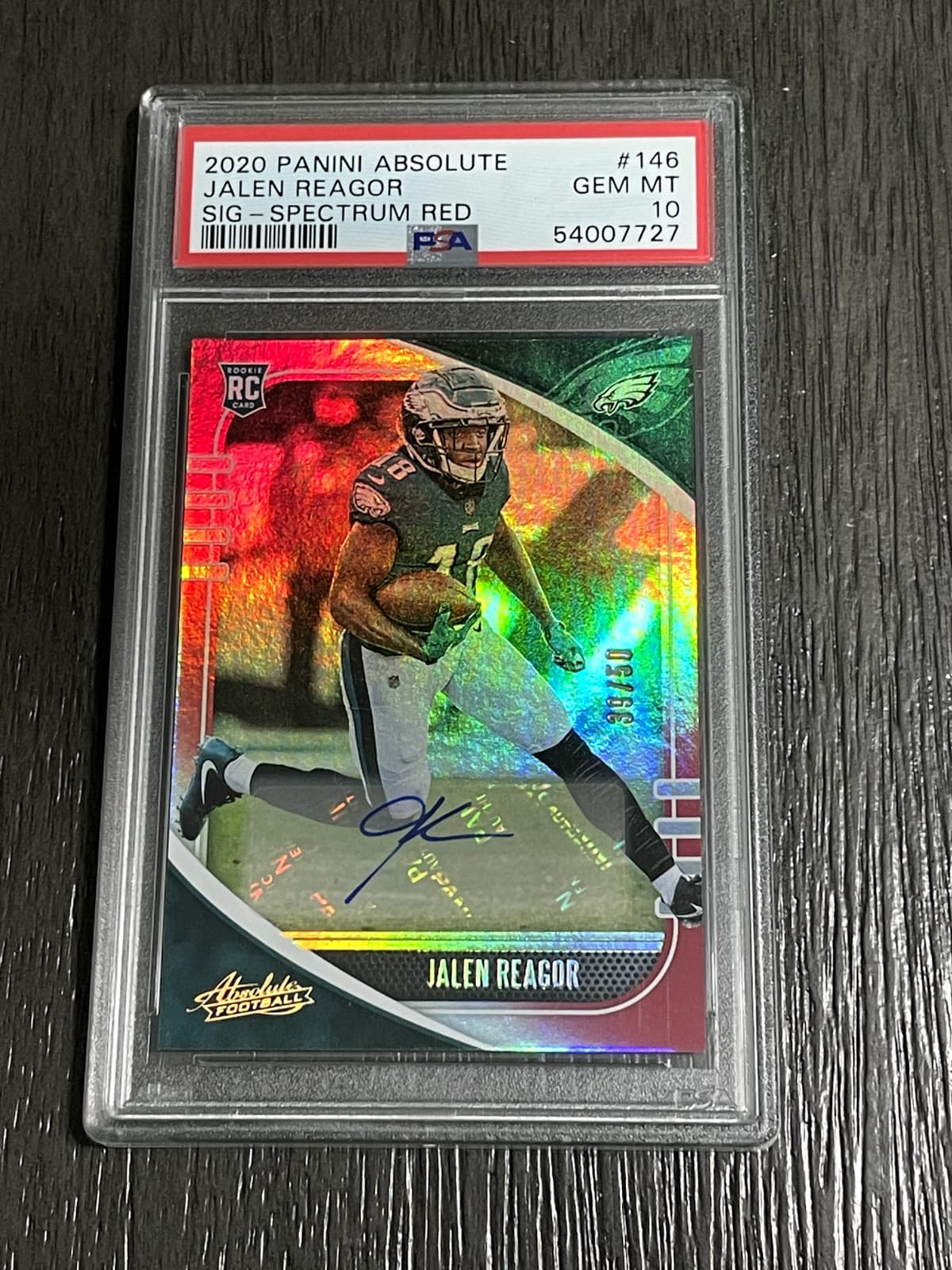 Jalen Reagor Panini Absolute #146 Signature-Spectrum Red
