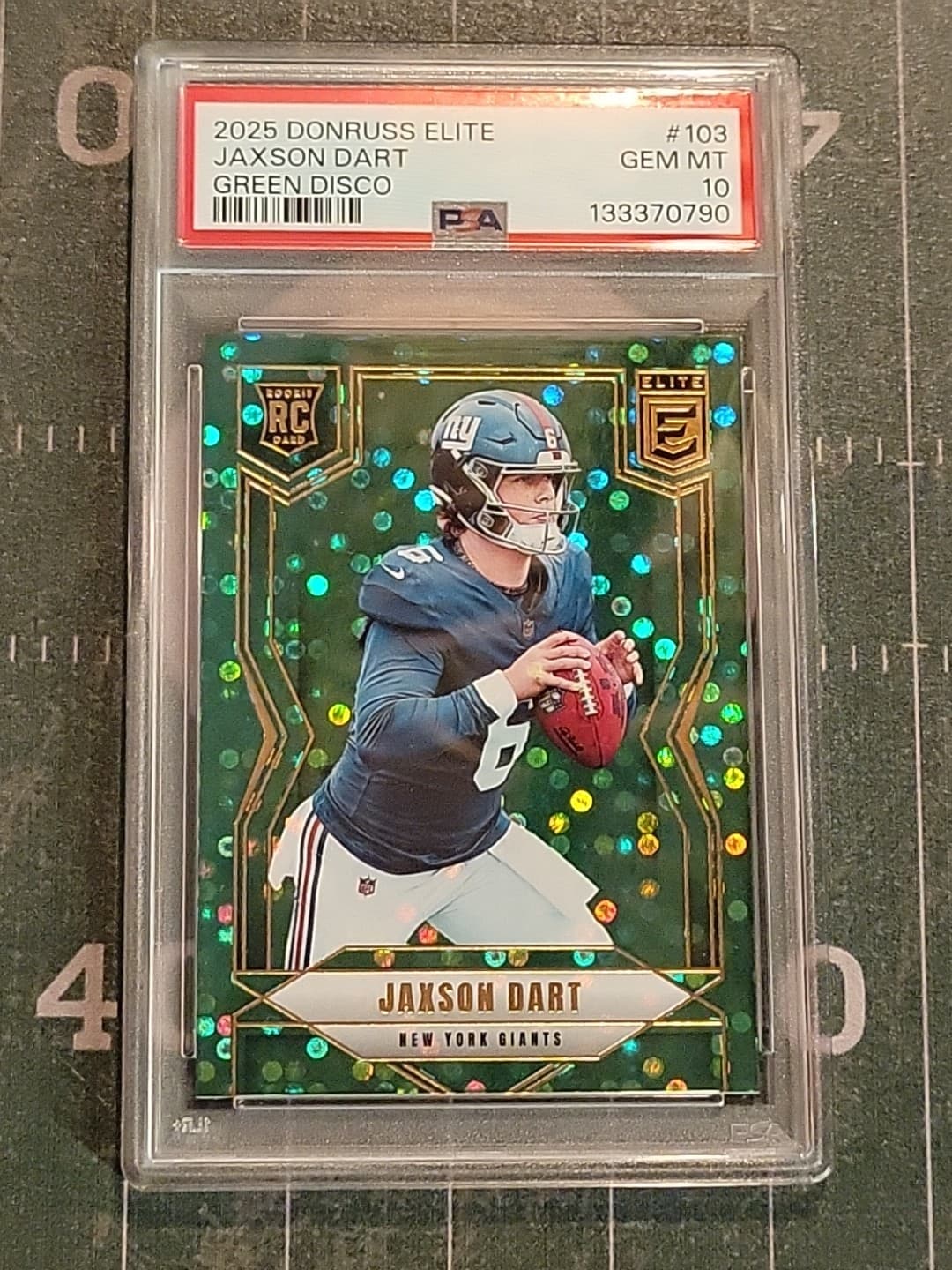 Jaxson Dart Panini Donruss Elite #103 Green Disco