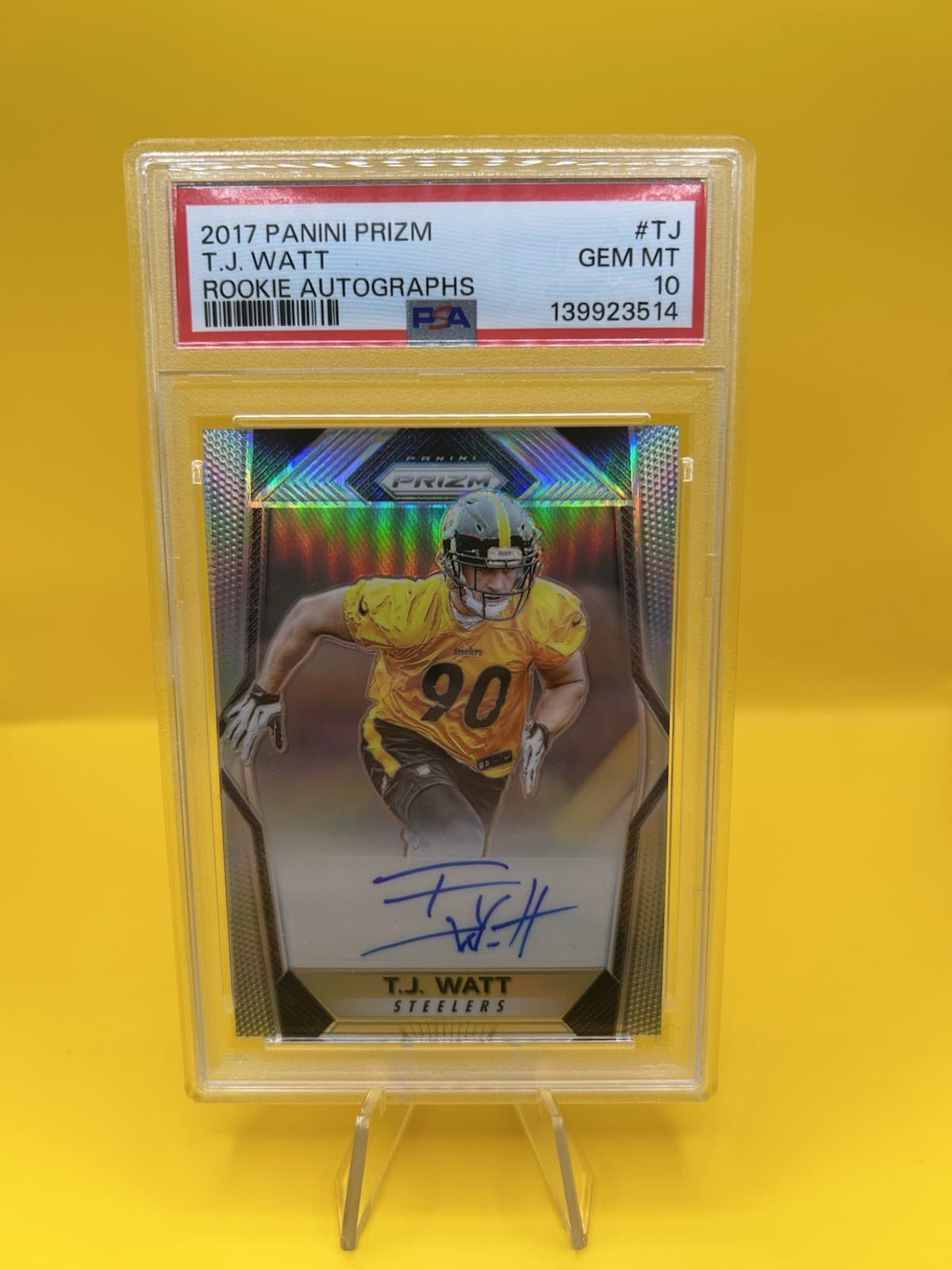T.J. Watt Panini Prizm Rookie Autographs #TJ Base