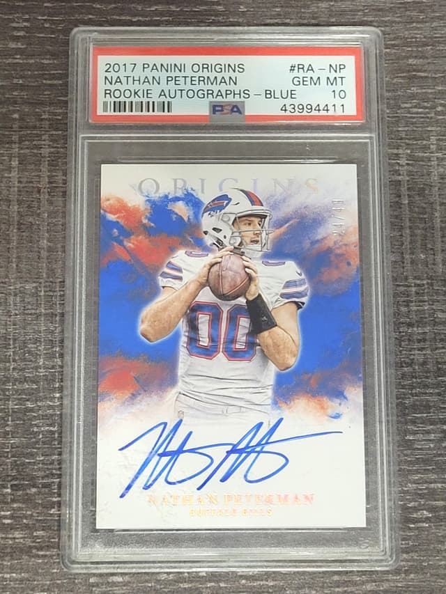 Nathan Peterman Panini Origins Rookie Autographs #RANP Blue