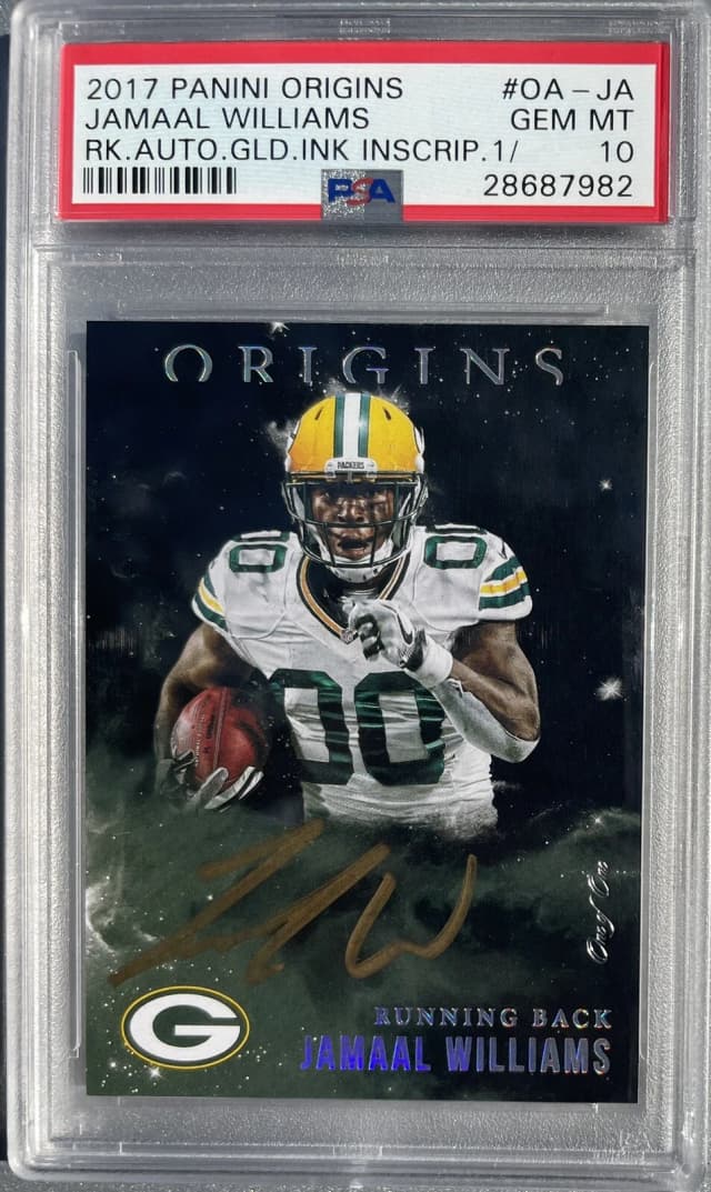 Jamaal Williams Panini Origins Origins Autographs #OAJA Gold Ink Inscription 1/1