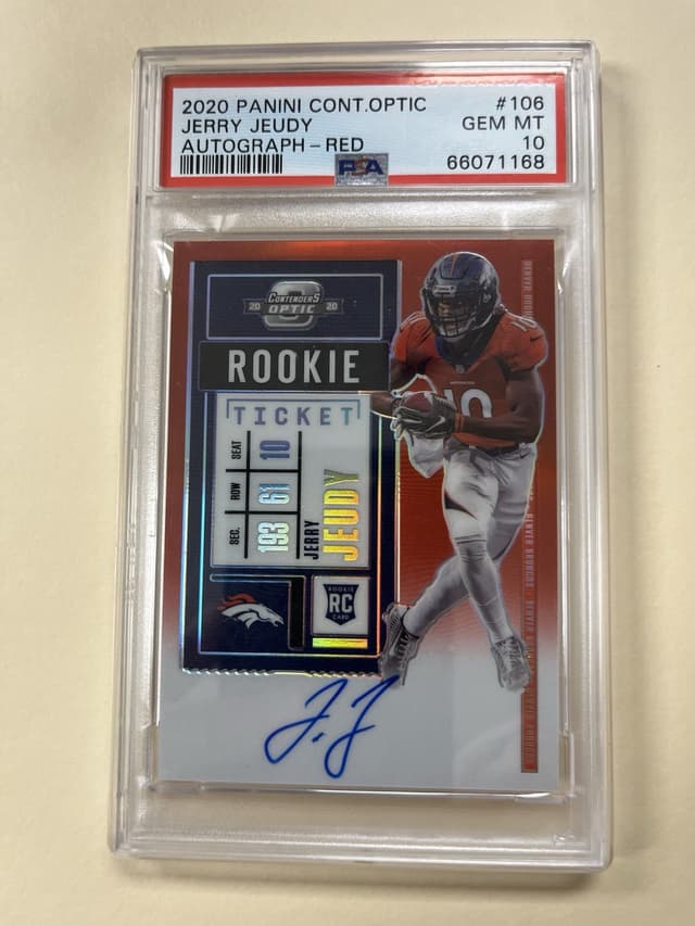 Jerry Jeudy Panini Contenders Optic #106 Autograph-Red