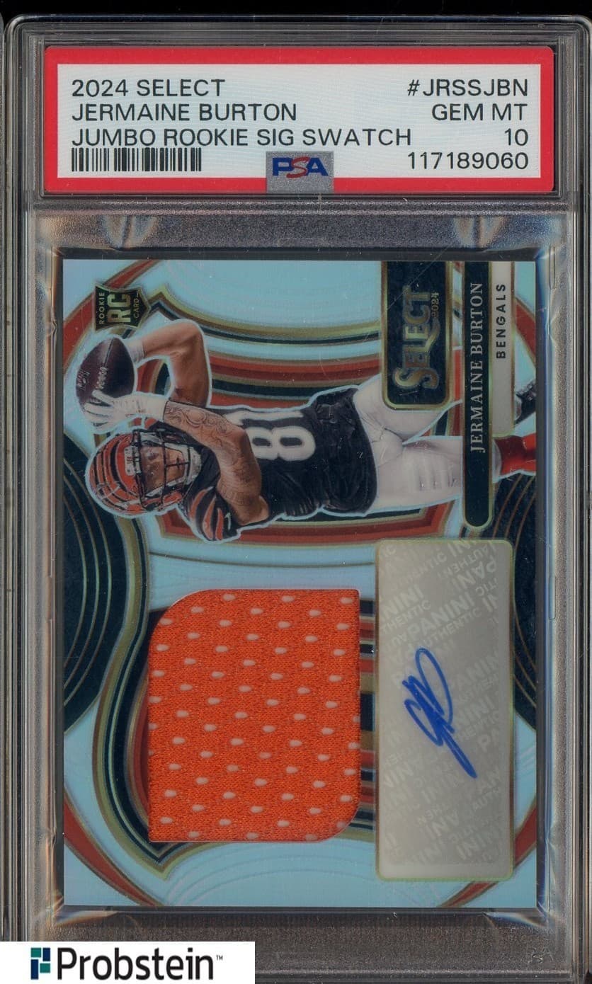 Jermaine Burton Panini Select Jumbo Rookie Signature Swatches #JRSSJBN Base